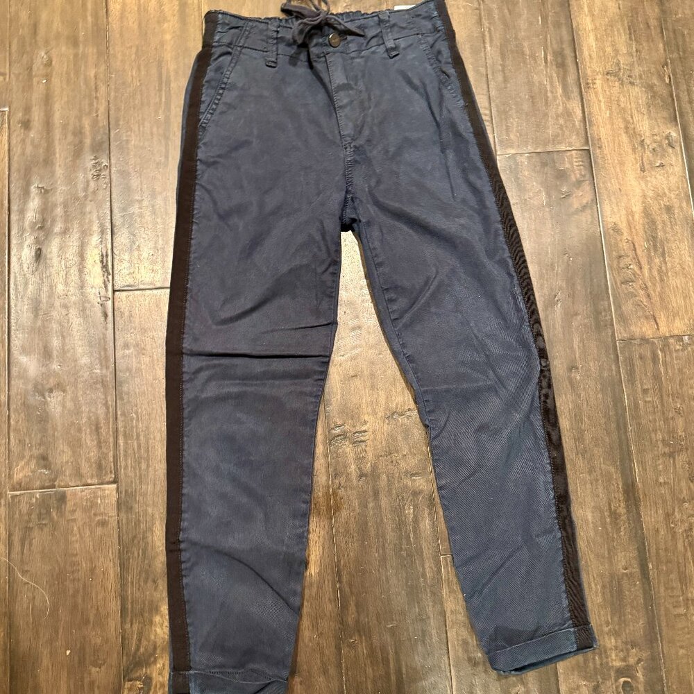 PAIGE Christy Navy Drawstring Waist Pants Women's Size 25 - Picture 7 of 13